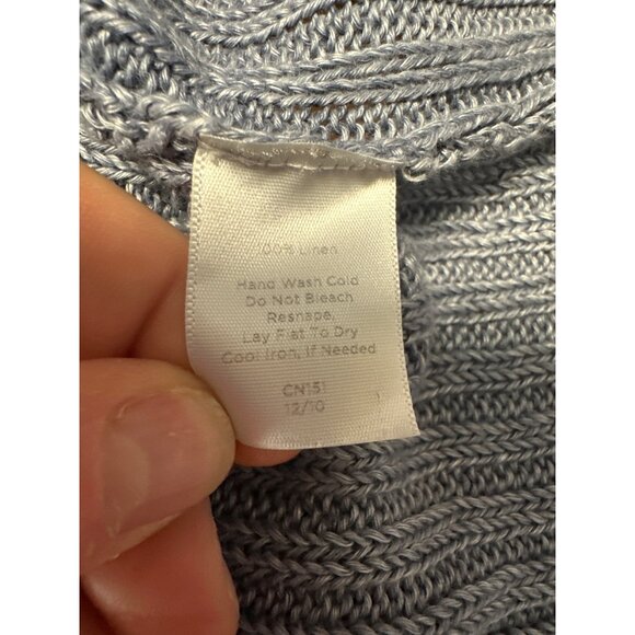 Talbots Womens Blue Ribbed Knit V-Neck Button Down Long Sleeve Cardigan Size 2X - Picture 7 of 8